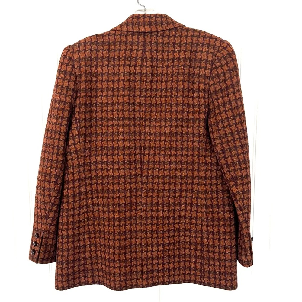 Giorgio Sant'Angelo Women's Brown Houndstooth Blazer - Picture 3 of 11